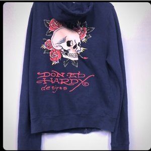 Ed Hardy Skull & Roses Hoodie NWT